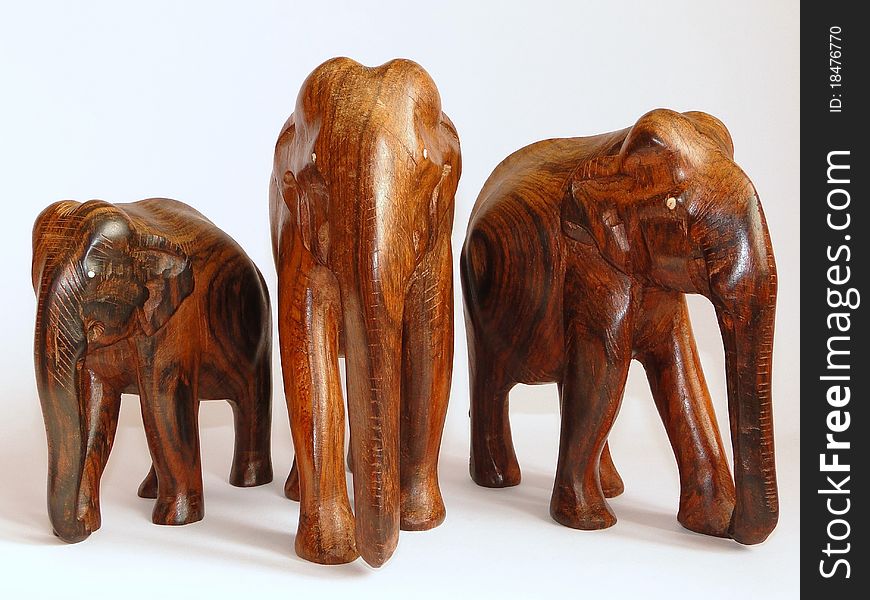 Sculptures of Indian elephants (Elephas maximus), made of ebony wood. Sculptures of Indian elephants (Elephas maximus), made of ebony wood.