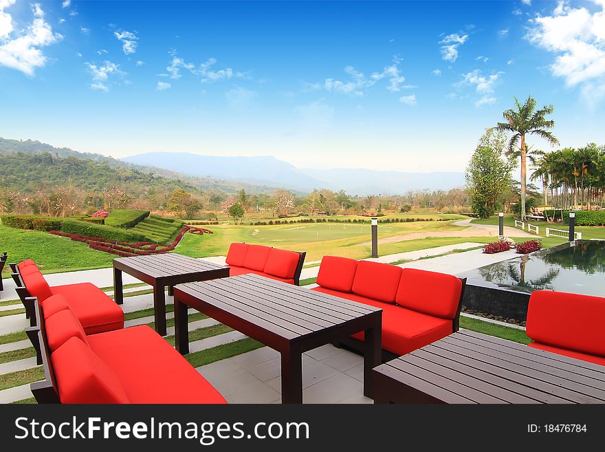 Beautiful Outdoor Space With A Table And Chairs