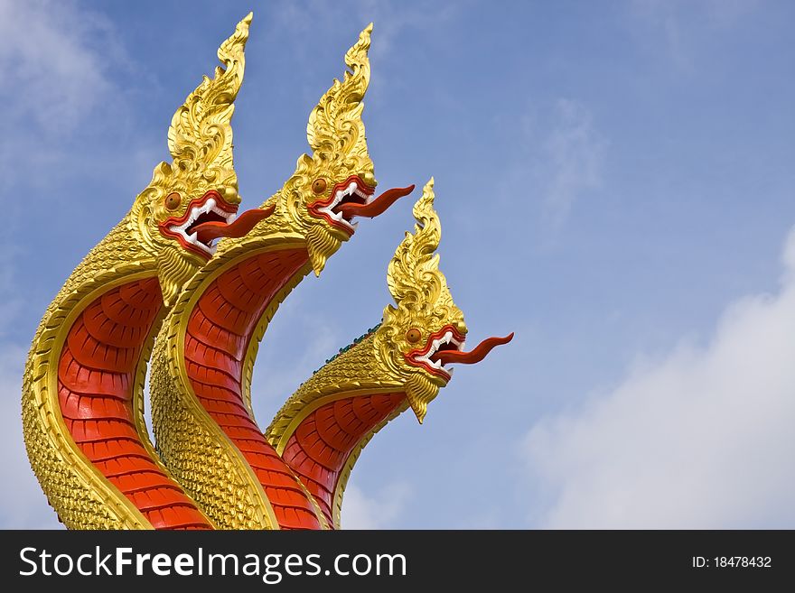 Thai's style of Naga at Angthong province