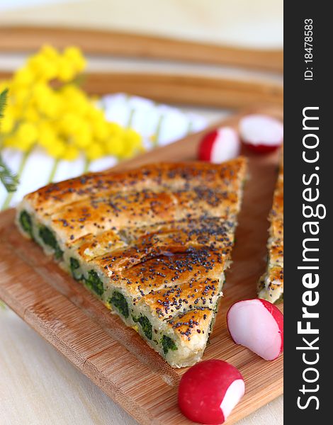 Spinach and ricotta cheese tart. Spinach and ricotta cheese tart