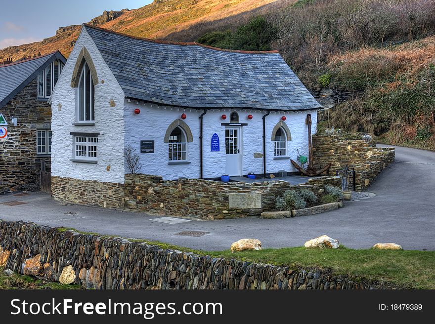 A landmark building at the harbour front in Boscastle, Cornwall UK, this is a replacement building for the one that was washed away in the floods of 2005. A landmark building at the harbour front in Boscastle, Cornwall UK, this is a replacement building for the one that was washed away in the floods of 2005