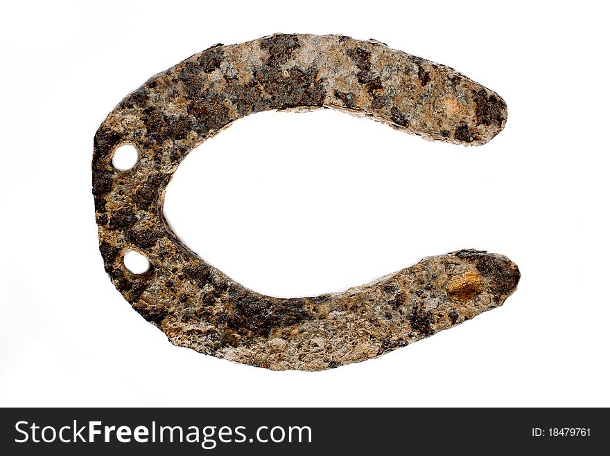 The photography of isolated and old horseshoe. The photography of isolated and old horseshoe