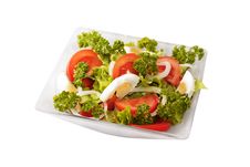 Salad Of Tomatoes, Eggs And Greens Royalty Free Stock Image Salad Of Tomatoes, Eggs And Greens Royalty Free Stock Image