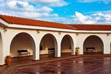 Pattern Of Covered Arcade In Spanish Style. Stock Image Pattern Of Covered Arcade In Spanish Style. Stock Image