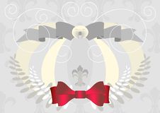 Light Banner With A Lily And A Red Bow. Banner.Bac Royalty Free Stock Photography Light Banner With A Lily And A Red Bow. Banner.Bac Royalty Free Stock Photography
