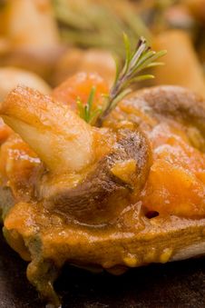 Mushrooms With Tomatoes Royalty Free Stock Image Mushrooms With Tomatoes Royalty Free Stock Image