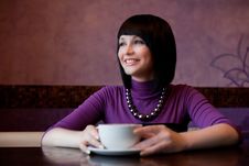 Girl In Cafe Stock Image Girl In Cafe Stock Image