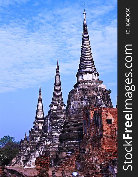 Old Temple in Ayutthaya of Thailand,. Old Temple in Ayutthaya of Thailand,