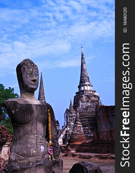 Buddha stutue in wat pra sri san pet in Ayutthaya of Thailand. Buddha stutue in wat pra sri san pet in Ayutthaya of Thailand.