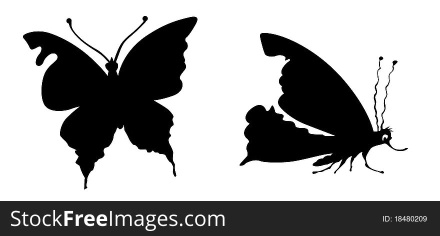 Vector Silhouette Butterfly