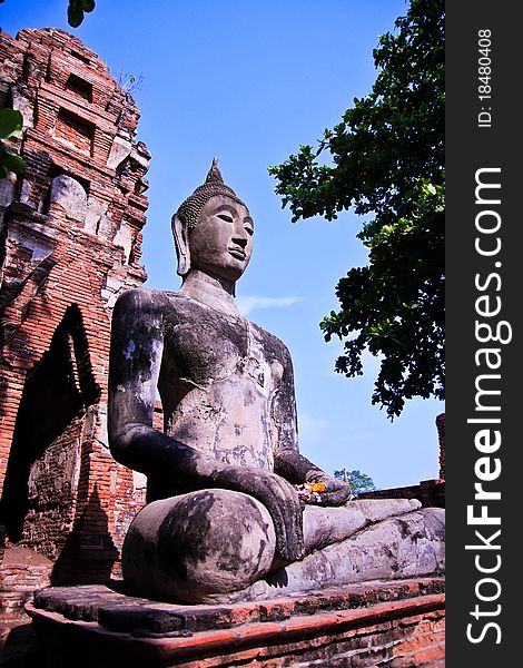 Buddha stutue in old temple,Ayutthaya,Thailand. Buddha stutue in old temple,Ayutthaya,Thailand.