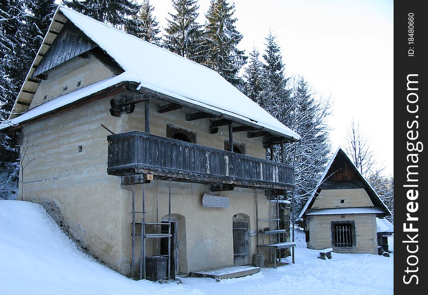 Open-air museum traditional village on Slovakia