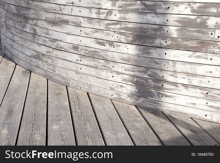 Wooden planks laid horizontal and vertical