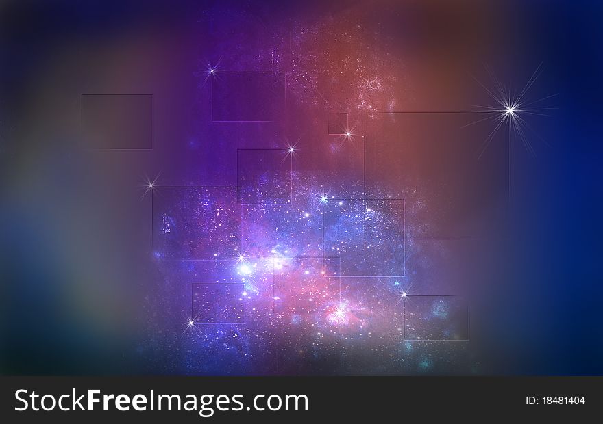 Abstract and colorful fantastic space background