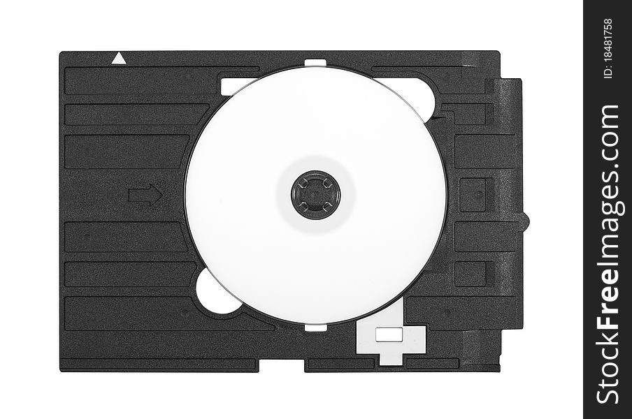 Blank white compact disc on white background.Picture printing on a disk. Blank white compact disc on white background.Picture printing on a disk.