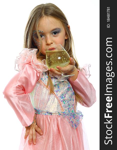 Little girl drinking juice