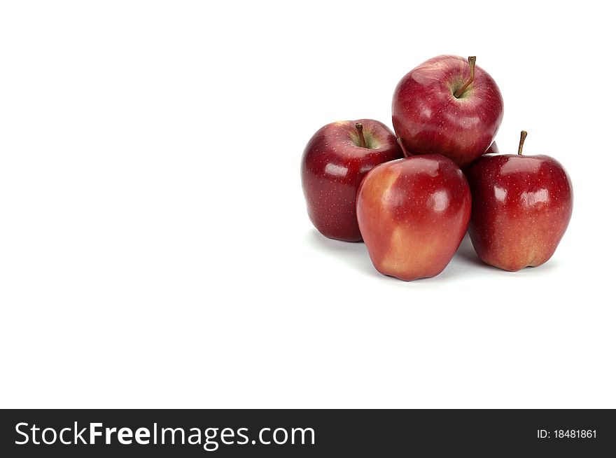 A stack of apples on a white background with space for a message or product. A stack of apples on a white background with space for a message or product