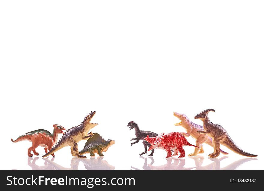Toy Dinosaurs Background Image with Custom Space