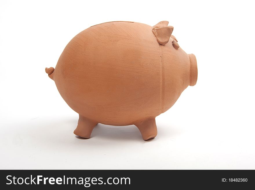 Classic Piggy Bank Pig on white background