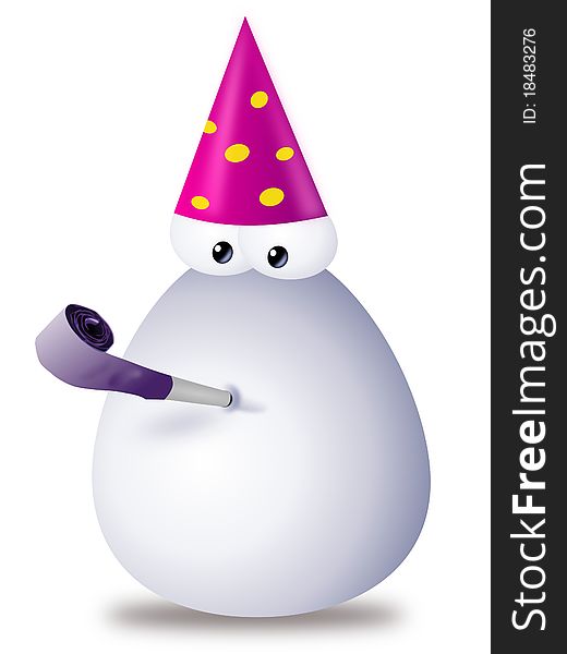 Simple cartoon character in party costume - mardi gras style. Simple cartoon character in party costume - mardi gras style