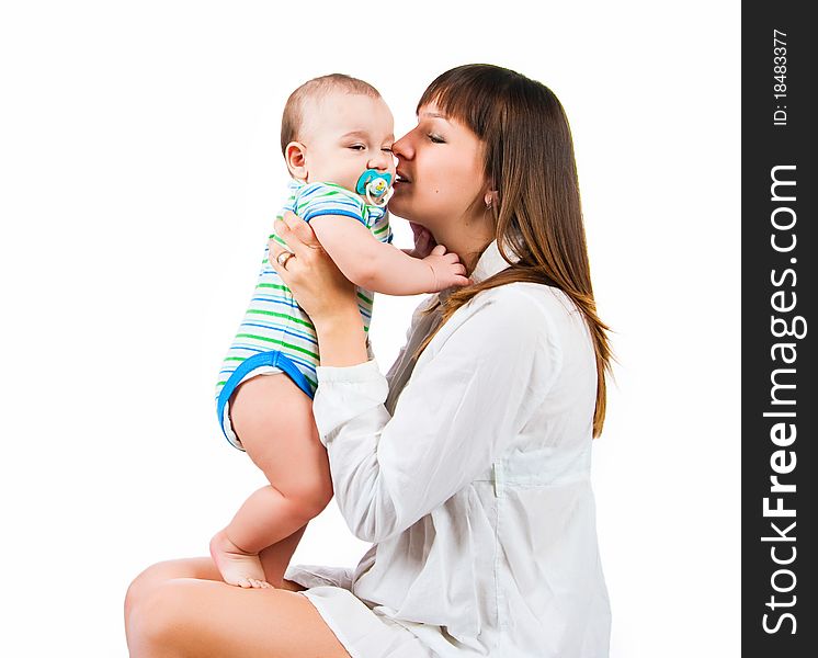 Pretty young women with her son