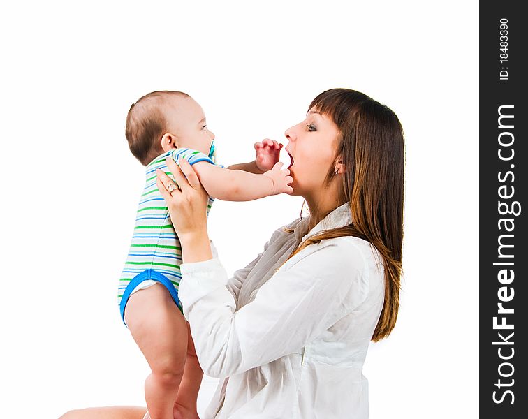 Pretty Young Women With Her Son