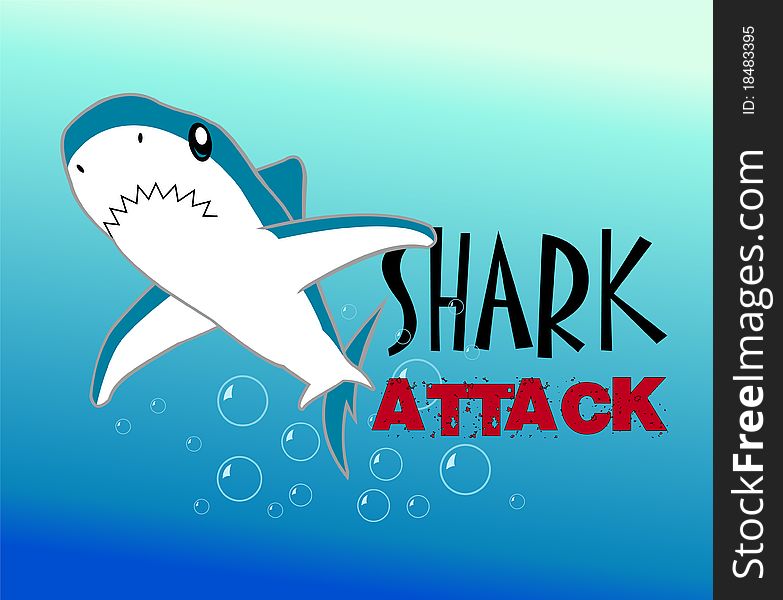 A Colourful Cartoon Shark Vector Illustration. A Colourful Cartoon Shark Vector Illustration