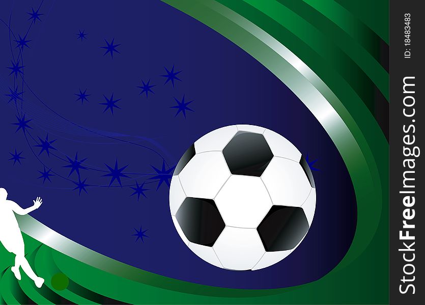 Soccer abstract background with ball and footballer silhouette. Soccer abstract background with ball and footballer silhouette.