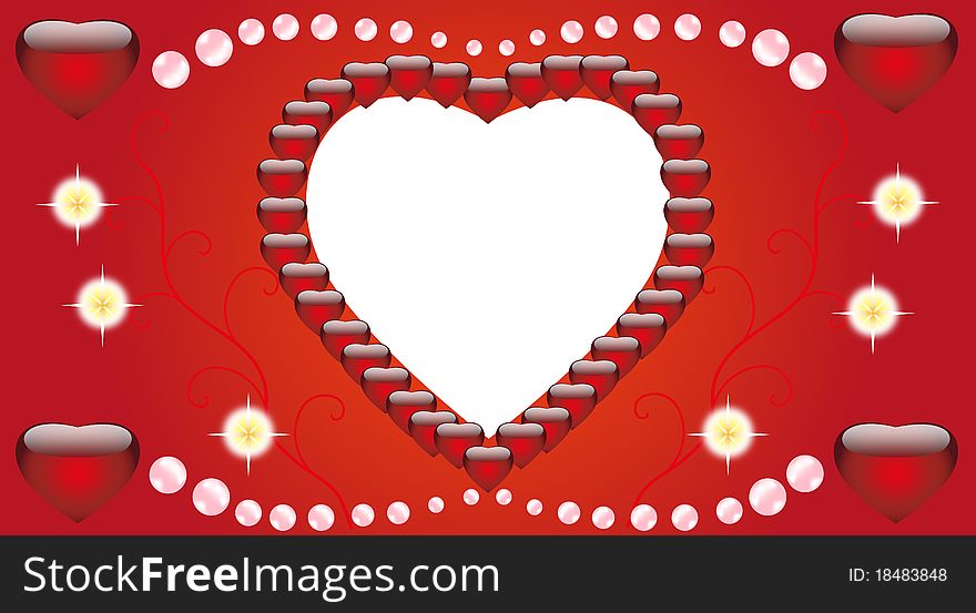 Photoframework for enamoured with hearts the image