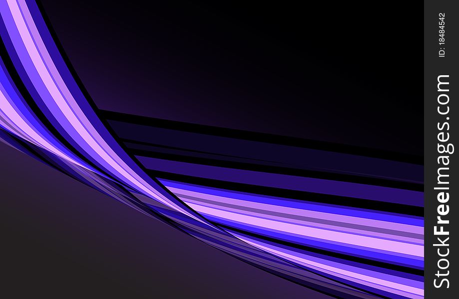 Abstract fluorescent line on a dark background. Abstract fluorescent line on a dark background