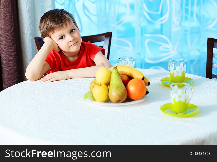 Boy And Fruits