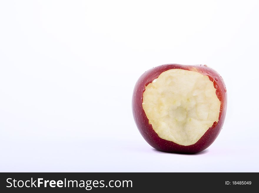 Bitten apple on a white background