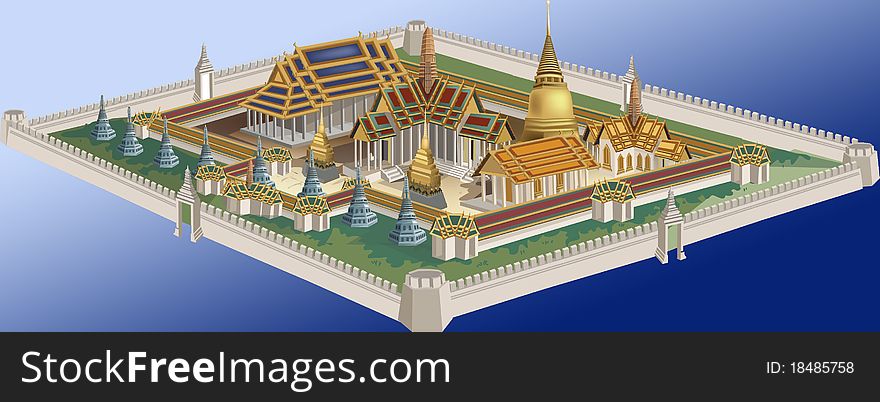 Thai Temple in a colorful eye-catching indicate identity and culture of Thailand as a background image or the other in concern. Thai Temple in a colorful eye-catching indicate identity and culture of Thailand as a background image or the other in concern.