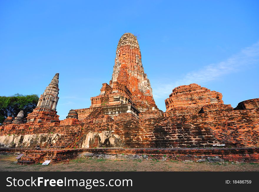 Ancient Temple Of Ayutthaya, Thailand.