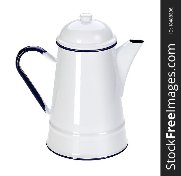 Enameled jug: old-style, and is still used in kitchen accessories. Serving for milk, or other breakfast beverages. Enameled jug: old-style, and is still used in kitchen accessories. Serving for milk, or other breakfast beverages.