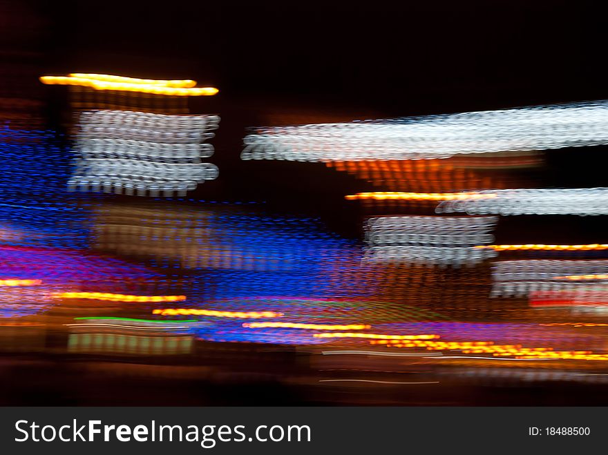 City lights in motion. Outdoor shot. City lights in motion. Outdoor shot