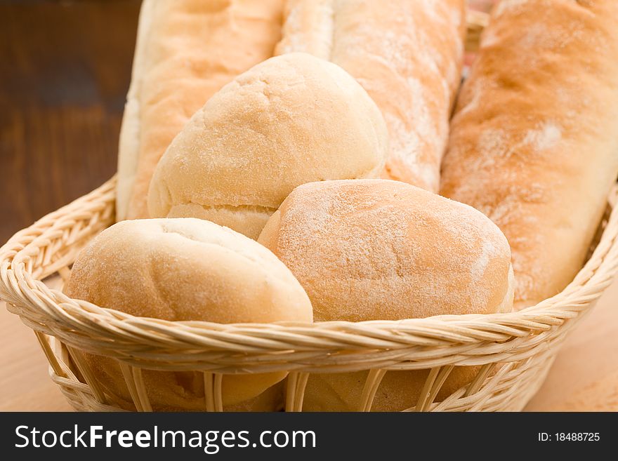 Photo of delicious bread in a basket