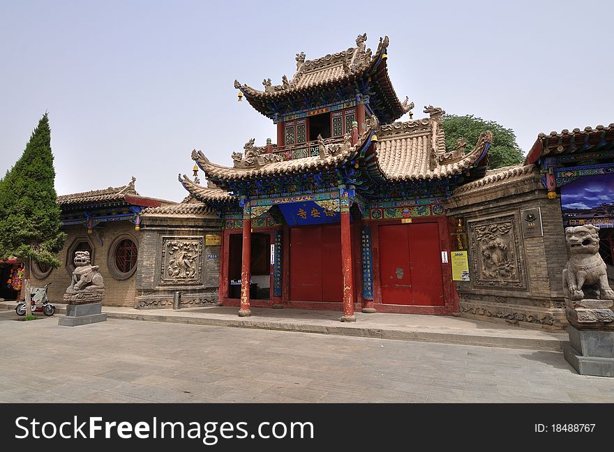 China temple ，Ningxia。The temple built in the Ming Dynasty。. China temple ，Ningxia。The temple built in the Ming Dynasty。