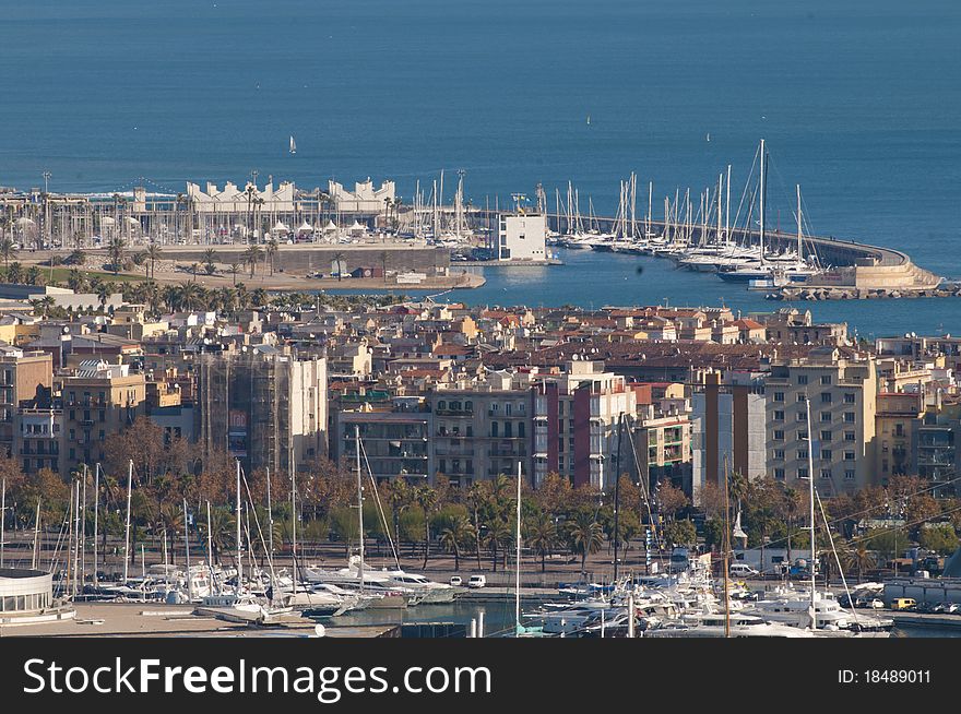 View Over Barcelona Marina, Spain