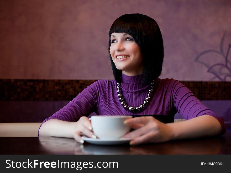 Girl in cafe