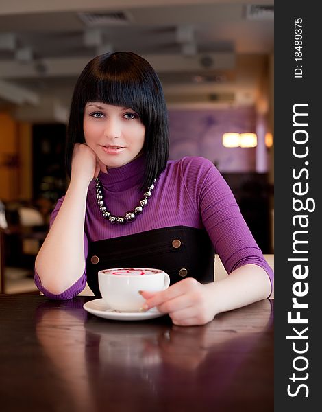 Girl in cafe