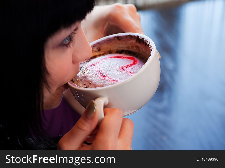 Girl in cafe