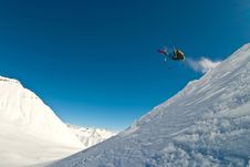 Skier Flying In The Air Royalty Free Stock Photos