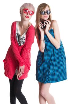 Lovely Teenage Girls Having Fun Together Stock Photo