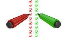 Red And Green Marker Pens. Stock Images Red And Green Marker Pens. Stock Images