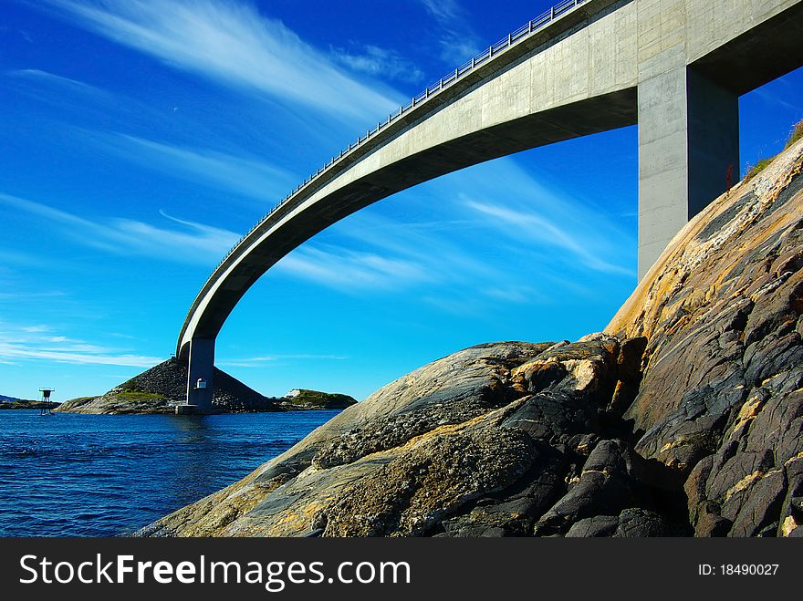 On the photo:Picturesque Norway landscape. Atlanterhavsvegen