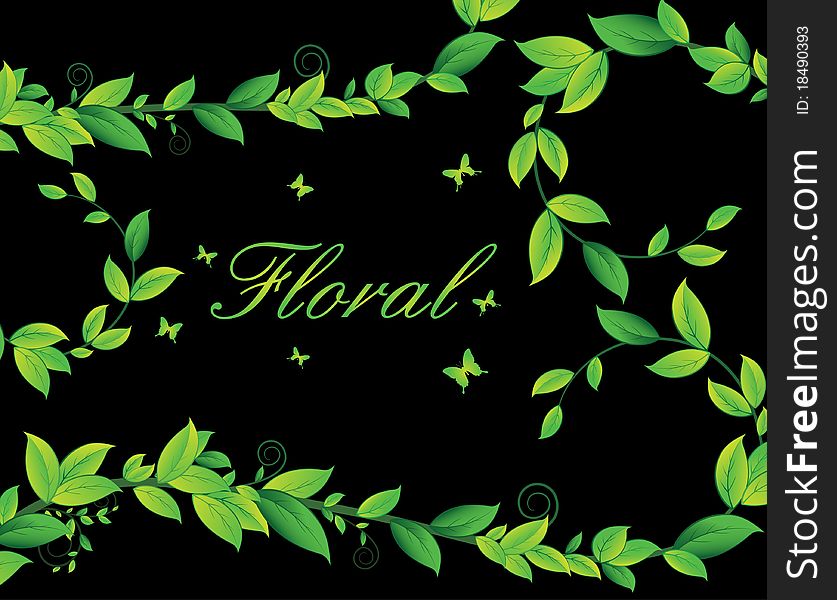 Floral Card With Plants