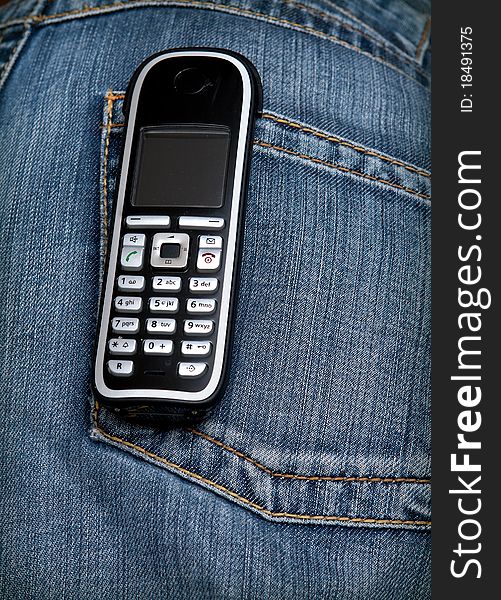 Black mobile in the pocket