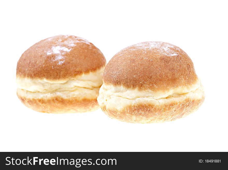 Two sweet donuts isolated
