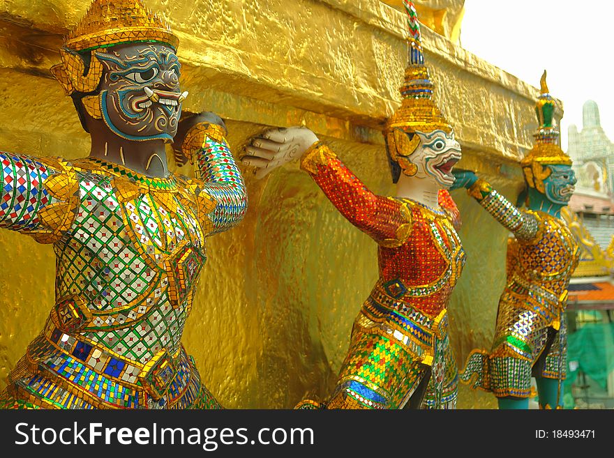 Sculptures of Thai mythological demons, Bangkok, Thailand. Sculptures of Thai mythological demons, Bangkok, Thailand